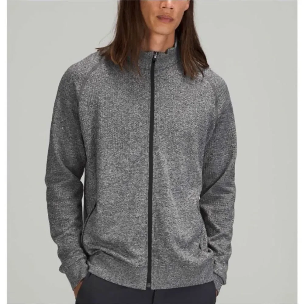 Lululemon Engineered‎ Warmth Jacket Gray Merino Wool Blend Full Zip Up XL